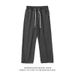 Men's Straight Leg Jeans mid Waist Loose Wide Leg Casual Trousers Trendy Retro Style Blue Polyester Standard Thickness_mkmklike.com