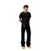 Women's Bootcut Black Flared Jeans - High Waist Straight Leg Denim Pants For Casual Wear, Stretchy Comfort Fit, Classic Vintage Style_mkmklike.com
