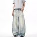 Vintage Washed Baggy Jeans For Men - 90s Inspired Wide Leg Distressed Denim Pants With Deconstructed Design_mkmklike.com