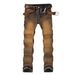 Men's Jeans Can Be Worn In All Seasons, Elastic Small Leg Jeans, Men's Heavy-duty Washed Nostalgic Pants Look Slim, Yellow Brown Slim Fit Pants_mkmklike.com