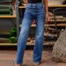 Light Blue Straight Leg Jeans For Women – Slim Fit Wide Leg Summer Pants, Flattering & Height-Extending Petite Styling_mkmklike.com