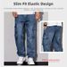 Men's Casual Straight Leg Jeans Mid Rise Multi Pocket Workwear Style American Retro Best Selling Pants_mkmklike.com