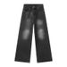 Men's Clothing Unisex Vintage American Style Baggy Jeans - High Street Oversized Straight Leg Dragging Denim Pants (Black Grey/Black/Dark Blue)_mkmklike.com