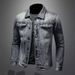 Loom European And American Retro 2023 Plus Size Denim Jacket Men's Slim Fit Fashion Casual Personality Spring Autumn_mkmklike.com