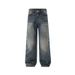 Men's Straight Leg Loose Fit Jeans Vintage Washed American Style Midweight Polyester Long Pants Spring/Summer 2025_mkmklike.com