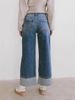 Women's Relaxed Fit Mid-Rise Straight Leg Washed Denim Jeans For Casual Streetwear (Light Blue, Dark Blue) - S/M/L/XL_mkmklike.com