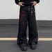 Men's Clothing Flared Jeans Trendy Hip Hop Wide Leg Floor Length Trousers Mid Waist Cotton Black Light Blue_mkmklike.com