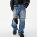 Deconstructed Detachable Zipper Two-Way Jeans Heavy-Duty Straight-Leg Men's American Style Washed Faded Loose Long Pants_mkmklike.com