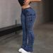 "Slim-Fit Side-Pleated Jeans – Stretch Rayon Denim With Utility Pockets (Dark Blue, S-XXL)"_mkmklike.com