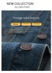 Men's Casual Denim Jacket With Color Block Design - Loose Fit Workwear Style Coat For Spring & Autumn_mkmklike.com