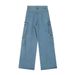 National Trend High Street Workwear Multi-Pocket Jeans Men's Loose Straight Long Vibe Hip-Hop Niche Wide-Leg Pants_mkmklike.com