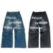 Men's Clothing European And American New 2025 Millennial Men's Jeans Harajuku Pattern Letter Jeans Hip Hop Street Wear Men And Women_mkmklike.com