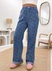 Women's Clothing Autumn And Winter New Casual Denim Trousers Love Hook Flower Washed Straight Jeans Women's_mkmklike.com