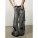 Men's Clothing Denim Ripped Wide Leg Jeans Straight Loose High Street Vibe Mopping Pants_mkmklike.com