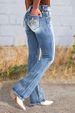 High-Waisted Stretch Flare Jeans – Women’s Vintage Washed Denim Pants With Bootcut Silhouette & Medium Elasticity (S-XXL, Classic Blue)_mkmklike.com