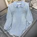 Women's Clothing Early Spring Striped Crystal Hot Diamond Denim Jacket Casual Loose Shirt_mkmklike.com