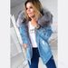 Women's Clothing Women's Ripped Denim Jacket Fleece Lined Thickened Warm Winter For Formal & Casual For Women_mkmklike.com