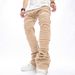 Men's Casual Straight Leg Jeans - Classic Washed Denim Pants For Youth, Comfortable Cotton Blend, Summer Streetwear (XS-XXL)_mkmklike.com