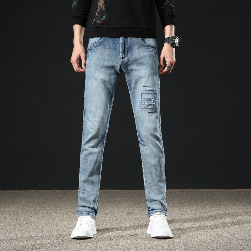 AM Premium Men's Washed Denim Jeans Straight Leg Casual Trousers Trendy Autumn Arrival Versatile Loose Fit_mkmklike.com