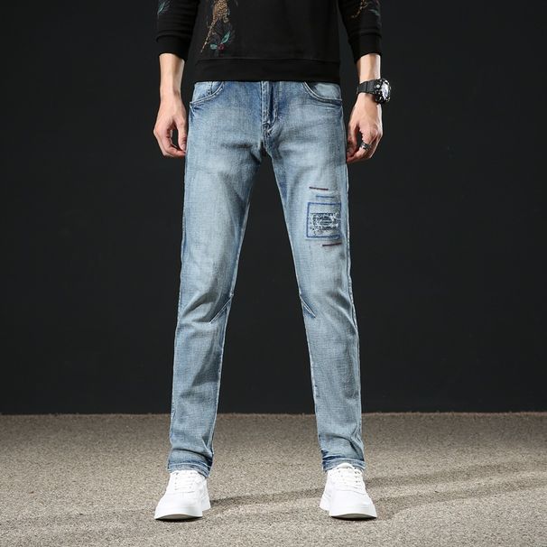 AM Premium Men's Washed Denim Jeans Straight Leg Casual Trousers Trendy Autumn Arrival Versatile Loose Fit_mkmklike.com