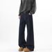 Denim Primary Color Wide Leg Jeans Men's Autumn American High Street Loose Trousers Cleanfit Washed Floor Pants_mkmklike.com