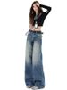 American-style Washed Whiskered High-waisted Wide-leg Jeans For Women, 2026 New Model, Loose Fit, Slimming, Embroidered_mkmklike.com