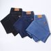 Thin Ice Silk Jeans Men's Loose Straight Elastic Casual Business Large Size Men's Pants_mkmklike.com