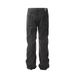Washed Frayed Hem Denim Pants Men Irregular Patchwork Pocket Design Straight Wide Leg Trousers Streetwear American Style_mkmklike.com