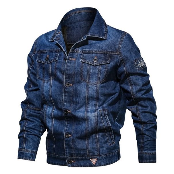 Men's Clothing Retro Casual Workwear Men's Vintage Denim Jacket With Multiple Pockets – Classic Workwear Style, Relaxed Fit, Stylish & Versatile_mkmklike.com