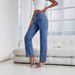 Women's Jeans Casual Wide Leg Pocketless Denim Plain Jeans Casual Wide Leg Denim Pants Trousers_mkmklike.com