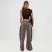 Women's Low-Waisted Straight Leg Jeans Casual Fashionable Printed Loose Fit New_mkmklike.com