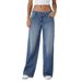 Women's High Waist Straight Leg Jeans - Classic Denim Pants For Casual & Streetwear (Multiple Colors & Sizes)_mkmklike.com