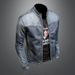 Men's Clothes Individual Stand-up Collar Motorcycle Denim Jacket For Men Vintage Embossed Craft Jeans_mkmklike.com