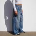 Women's High Waist Straight Leg Jeans - Vintage Washed Blue Denim Pants For Street Style Fashion Trends_mkmklike.com