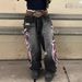 Women’s Clothing Retro Large Size Washed Blade Print Jeans Women's Street Loose Slim Wide Leg Trousers Trendy Brand_mkmklike.com