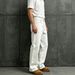 White Style Wide Leg Jeans For Men High Waisted Loose Fit Slimming Casual Summer Trousers Versatile Straight Leg Pants_mkmklike.com