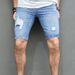 Men's Clothing Ripped Denim Shorts Fashion Personality Shorts High Street Fashion Men's Pants Slim Fit Denim_mkmklike.com