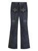 Women's Clothing Bohemian Style Jeans Gemstone Totem Print Fashion Solid Color Denim Subculture Pants_mkmklike.com