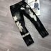Men's Premium Stretch Jeans – Distressed Graffiti Print Slim Fit Denim Pants With Patchwork & Splatter Paint Design – Comfortable Cotton_mkmklike.com