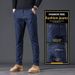 Vintage Washed Straight-Leg Jeans for Men Ice Blue Clean Fit Denim Pants Relaxed Trousers with Drapery Effect_mkmklike.com