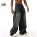 EF JEANS | 2024 New Product, Black And Gray Hong Kong Style Retro Trend Straight Loose Casual Jeans For Men And Women_mkmklike.com