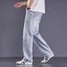 Ripped Jeans Men's Straight Loose Harlan Tide Brand Retro Wash Fattened Trousers Wide Legs American_mkmklike.com