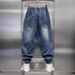 Men's Trendy Jogger Pants All Seasons Loose Casual Elastic Slim Fit Harem Jeans Versatile Denim_mkmklike.com