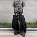 Men's Vintage Button-Fly Jeans – Relaxed Wide-Leg Denim Pants With Distressed Wash, Cleanfit Aesthetic For Streetwear & Retro Styling_mkmklike.com