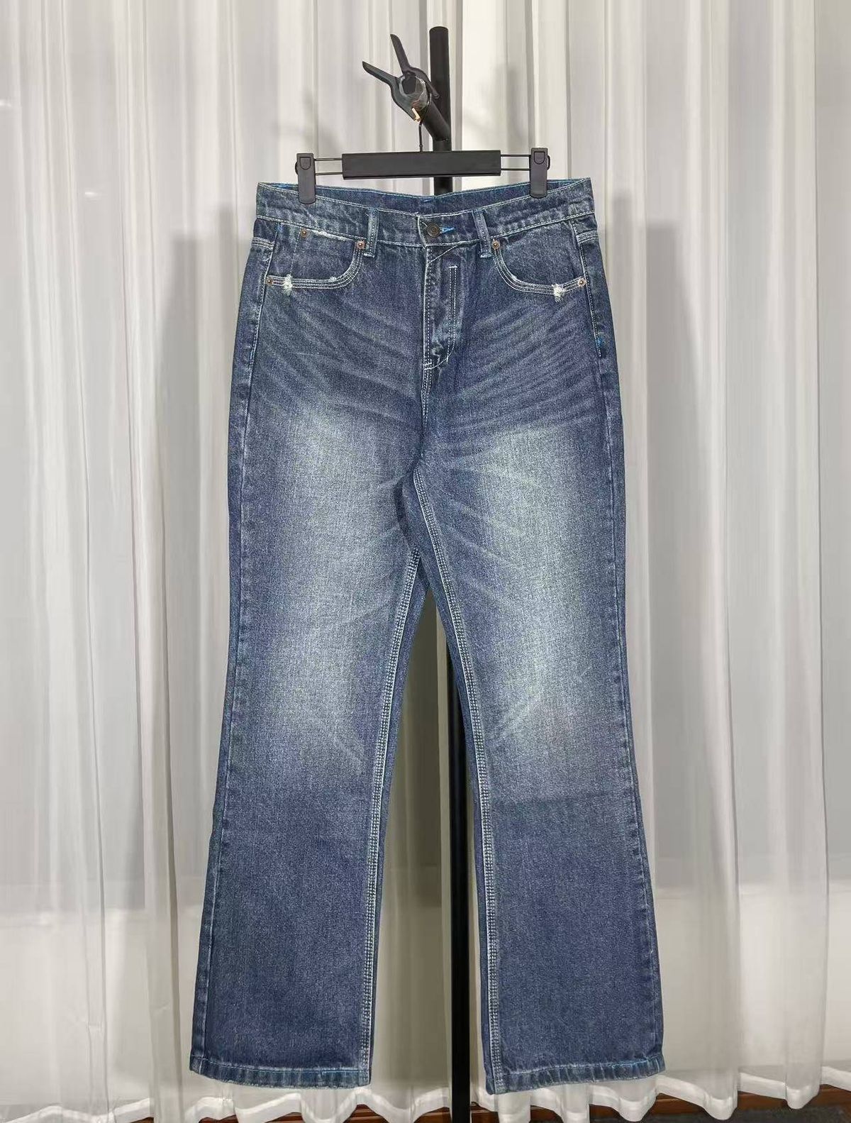 Cleanfit High-Street Style 523 Heavyweight Slightly Flared Jeans For Men & Women – Vintage Wash, Mid-Rise, Comfort Stretch_mkmklike.com