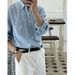 Men's Clothing Washed Distressed Denim Shirt Loose Long Sleeved Work Shirt Jacket_mkmklike.com