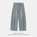 Men's Clothing Retro Washed Silhouette Jeans Men 2025 Spring New Split Structure Scimitar Pants Trendy Brand Loose Long Pants_mkmklike.com