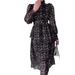 Women's Clothing women's fashion printed round neck high waist chiffon long sleeve dress_mkmklike.com