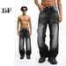 EF JEANS | 2023 Retro Washed Jeans Trendy Brand Versatile Loose And Thin Straight Casual Wide-leg Trousers_mkmklike.com