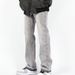 Men's Loose Fit Straight Leg Jeans Light Gray Retro Trousers High Street Style Trendy Design For Spring And Autumn_mkmklike.com